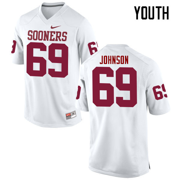 Youth Oklahoma Sooners #69 Lane Johnson College Football Jerseys Game-White